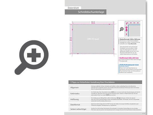 Product Bild schreibtischunterlage_din_a3_quer__100_blatt__4_0_farbig_bedruckt